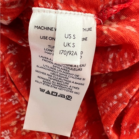 Free People Paisley Print Scoop Back T-Shirt Size Small - Picture 7 of 8